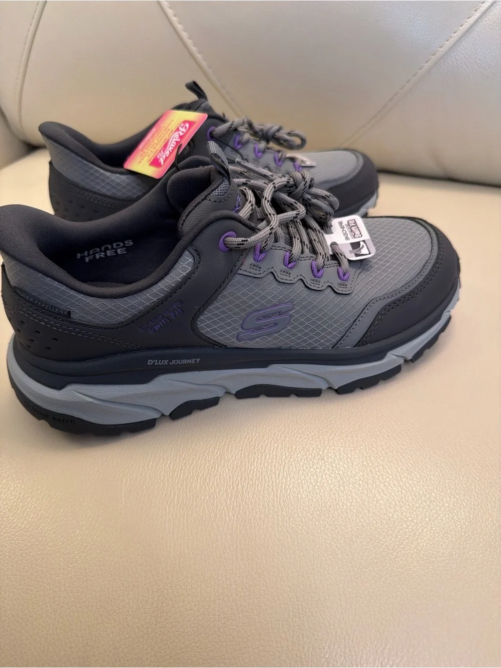 Skechers Women's Gray Sneakers with Purple Accents